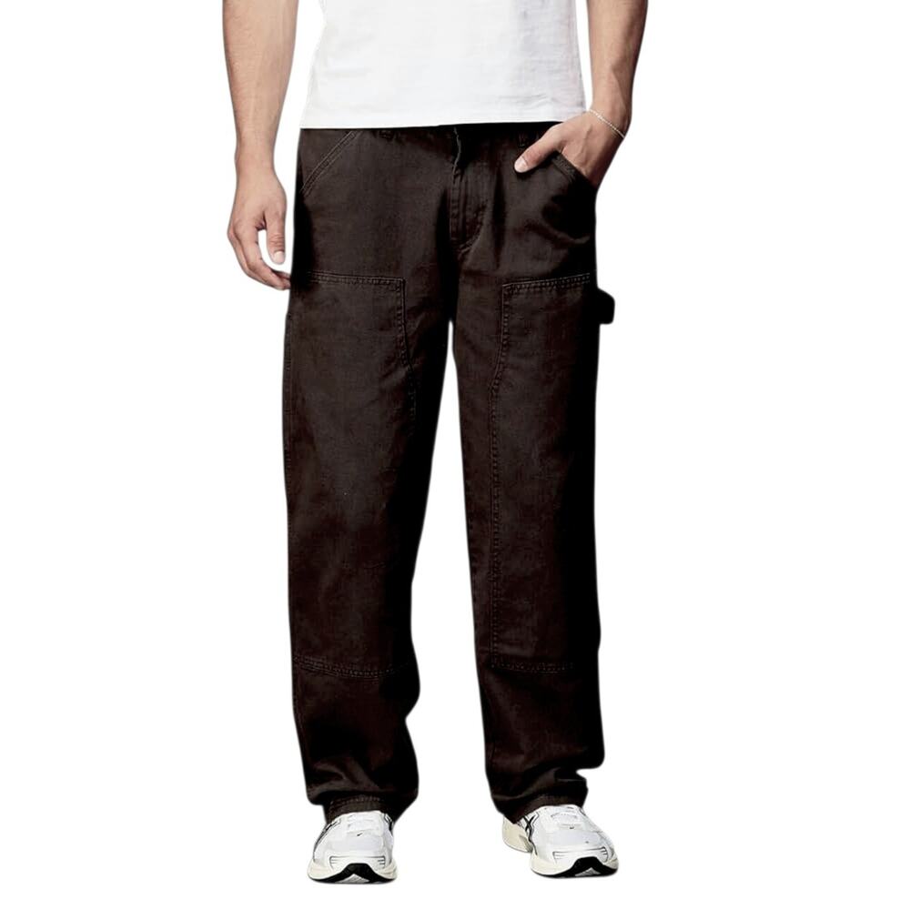 RSQ Carpenter Painter Pants 36x29.5 Black Cotton Canvas‎ Workwear Straight Baggy